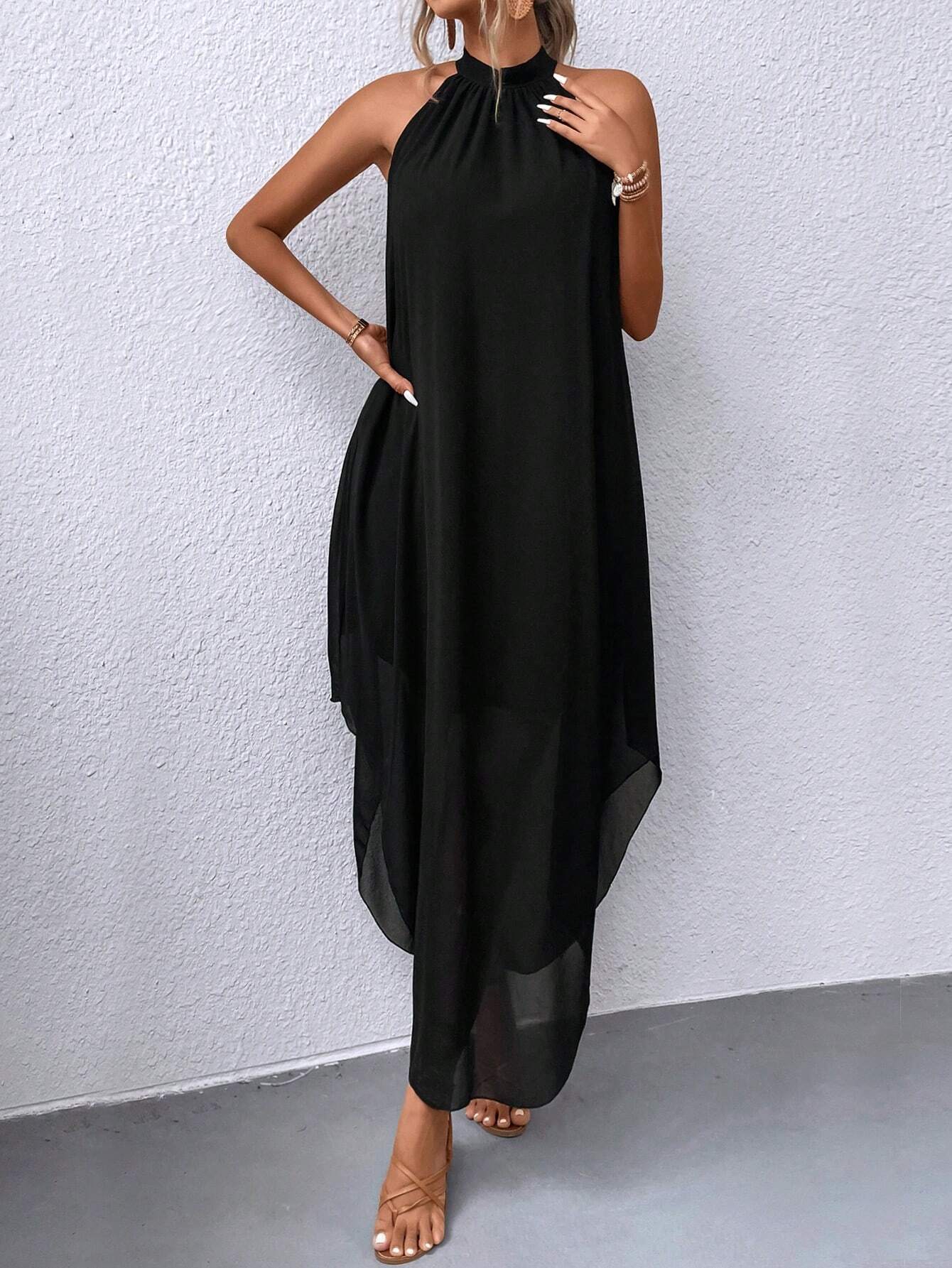 Modern Asymmetric Hem Dress
