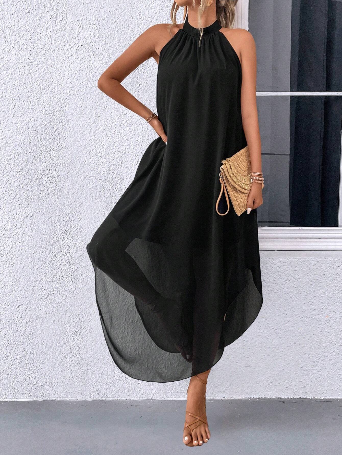 Modern Asymmetric Hem Dress