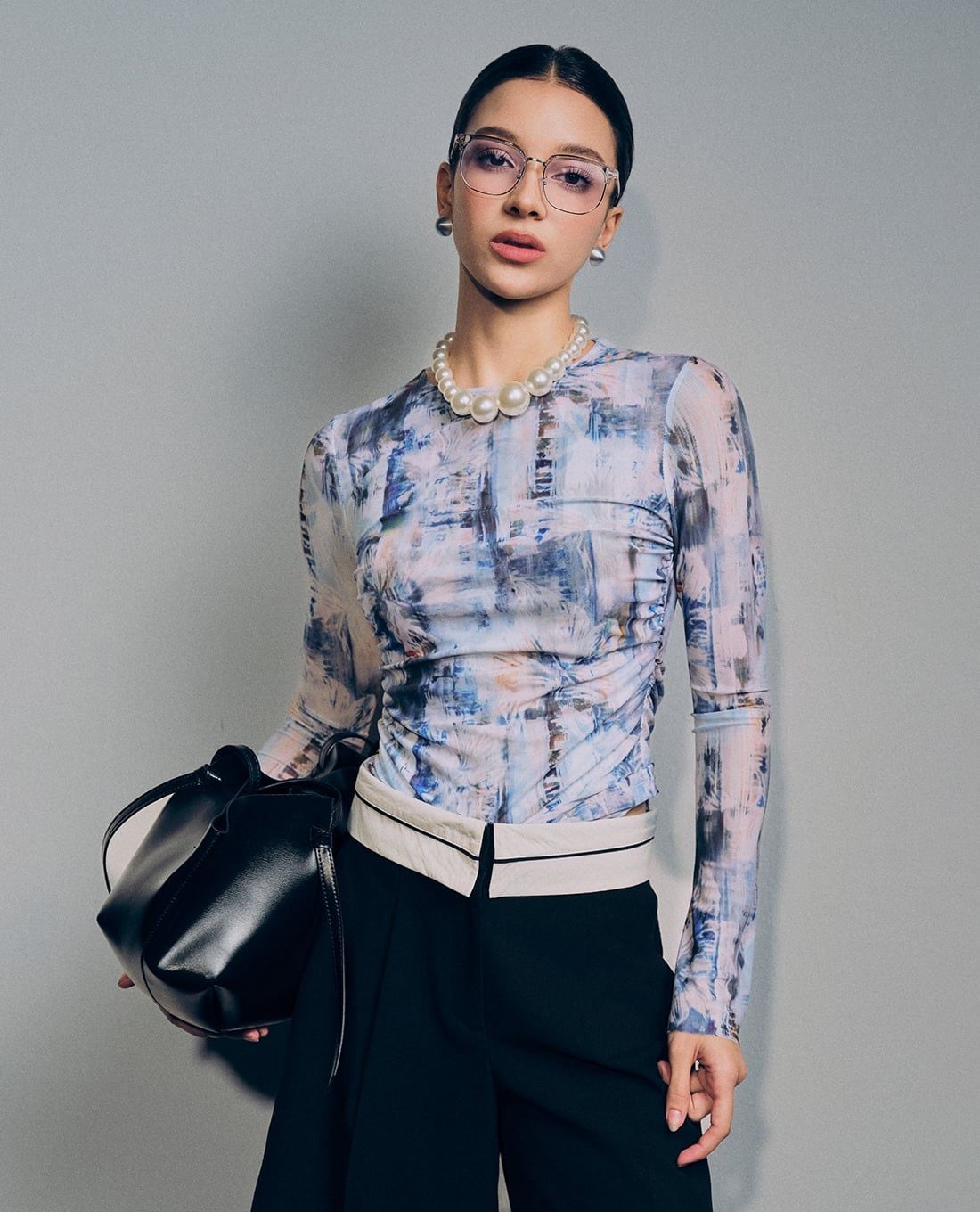 Aurelle Silver Relaxed Summer Blouse