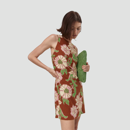 Vintage Floral Sleeveless Dress