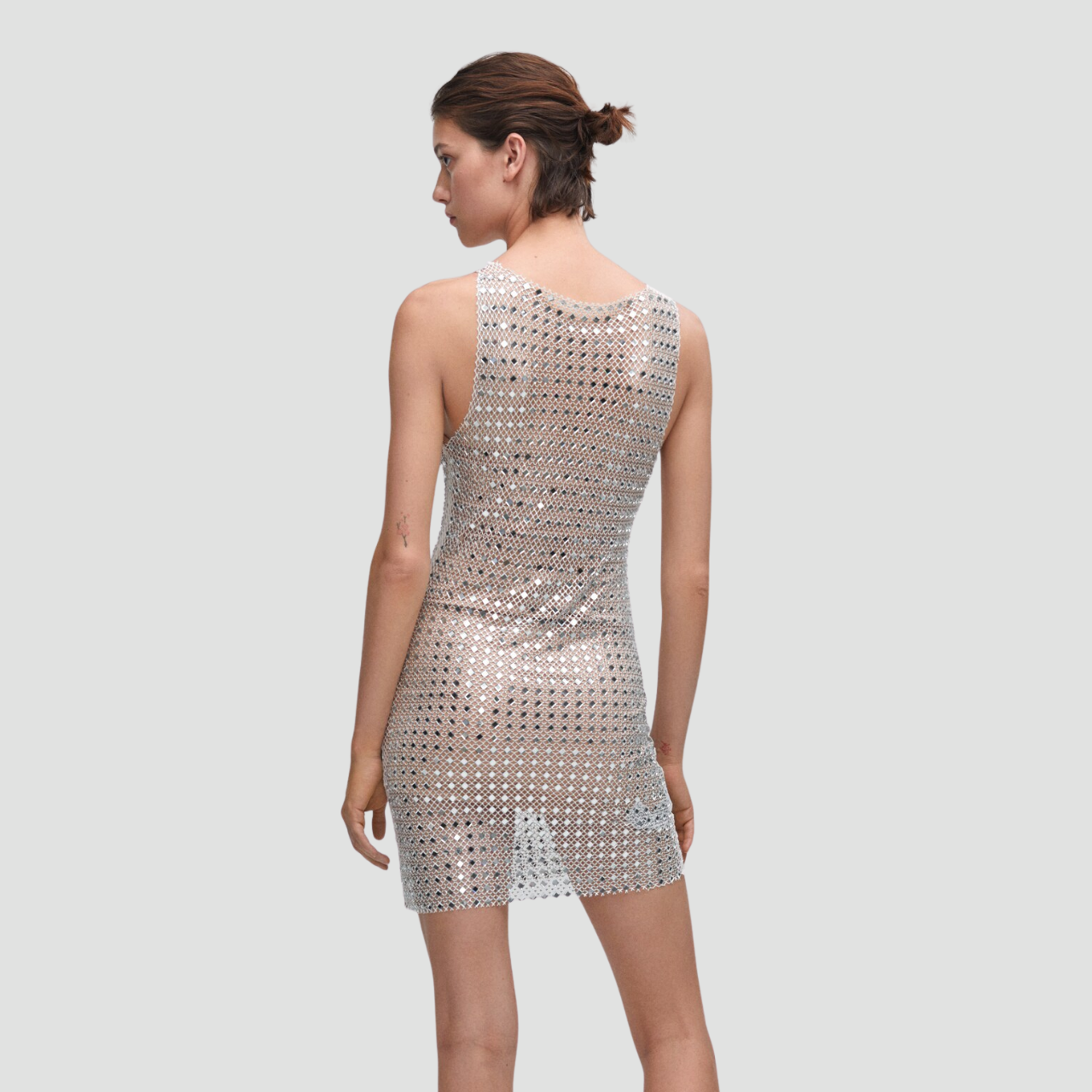 Metallic Sleeveless Bodycon Dress