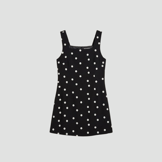 Black Polka Dot Sleeveless Dress