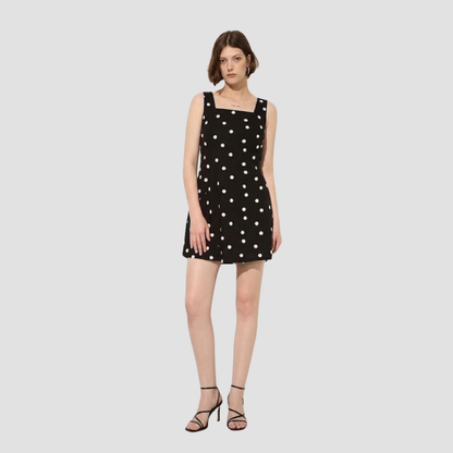 Black Polka Dot Sleeveless Dress