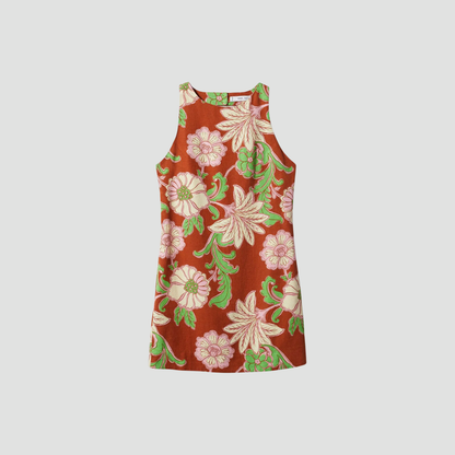 Vintage Floral Sleeveless Dress