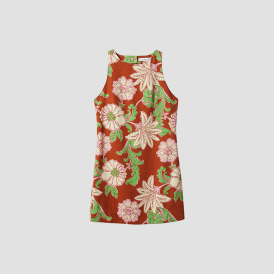 Vintage Floral Sleeveless Dress