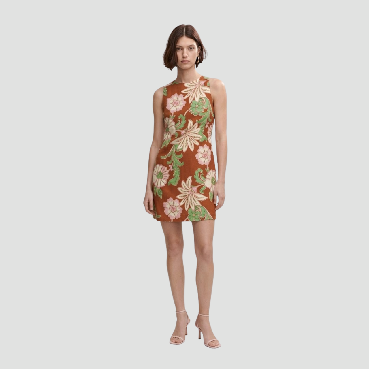 Vintage Floral Sleeveless Dress