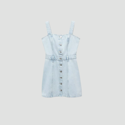 Light Blue Denim Button-Up Dress