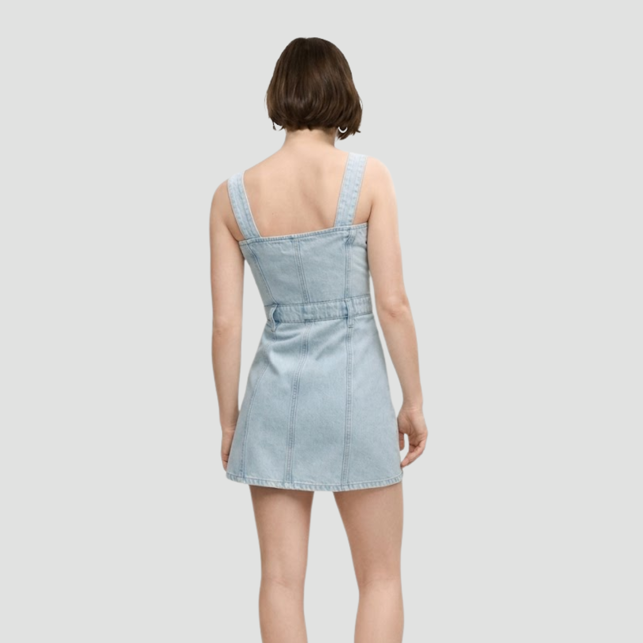 Light Blue Denim Button-Up Dress